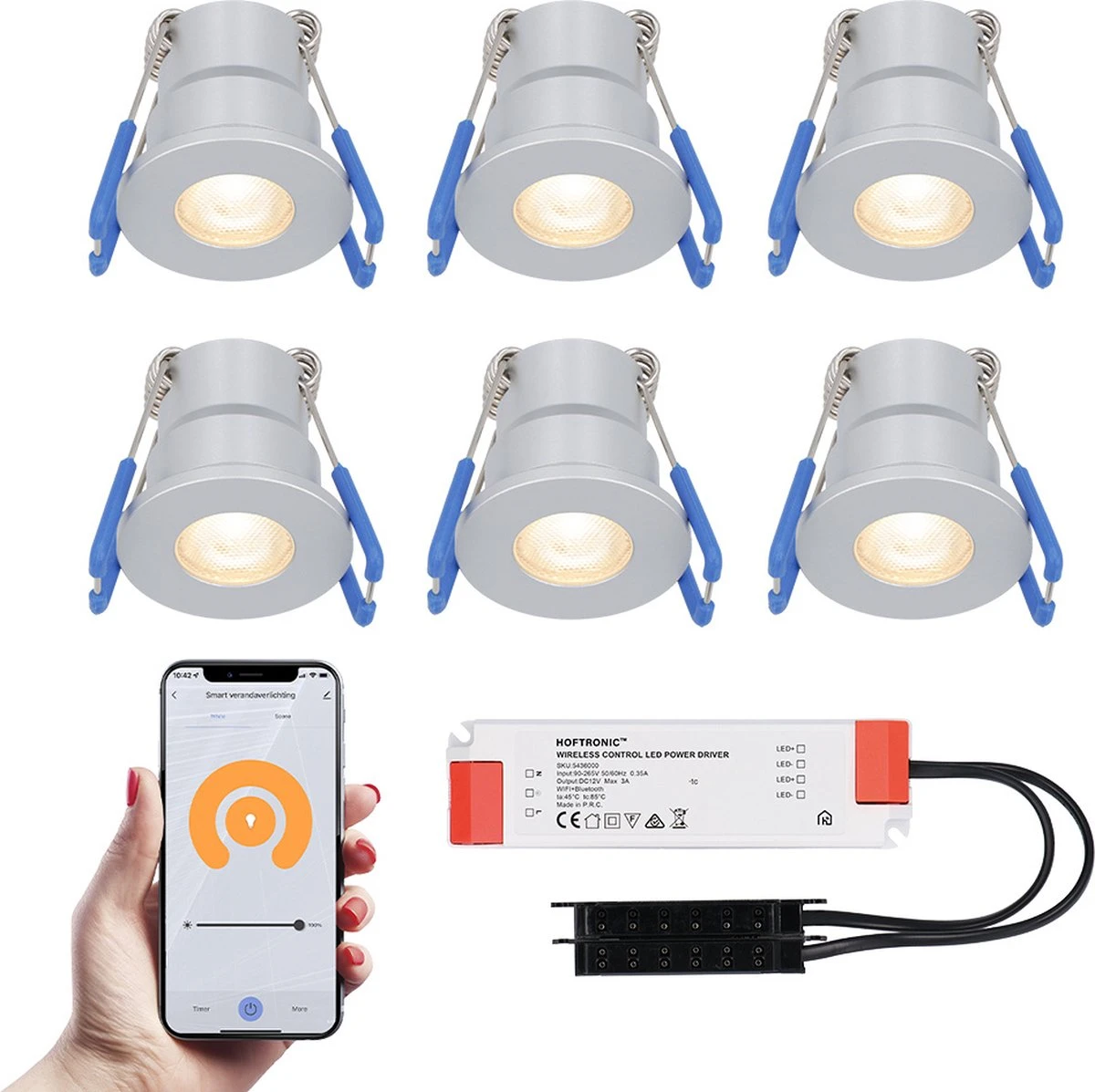 6x Milano RVS Smart LED Inbouwspots complete set - Wifi & Bluetooth - 12V - 3 Watt - 2700K warm wit - Veranda verlichting - Voor binnen en buiten 6x Milano RVS Smart LED Inbouwspots Complete Set - Wifi & Bluetooth - 12V - 3 Watt - 2700K Warm Wit - Veranda Verlichting - Voor Binnen En Buiten -Tuinmeubelseries Winkel 1200x1197 26
