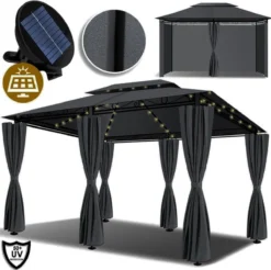 El Jardin - Partytent - 4x3 - Waterdicht Dak - Wanden - Solar - Antraciet Paviljoen -Tuinmeubelseries Winkel 1200x1197 3