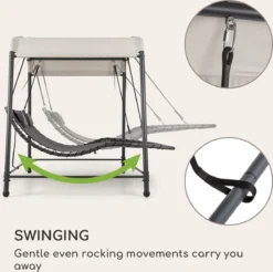 Blumfeldt Palermo Schommelbank - Hollywoodschommel 130 X 207 Cm - Ligbed Met Dak - Schommelstoel Voor 2 Personen - Tuinbank Inclusief Nekkussens - Stalen Frame En Polyester Dak - Grijs 3 Blumfeldt Palermo Schommelbank - Hollywoodschommel 130 X 207 Cm - Ligbed Met Dak - Schommelstoel Voor 2 Personen - Tuinbank Inclusief Nekkussens - Stalen Frame En Polyester Dak - Grijs -Tuinmeubelseries Winkel 1200x1197 6