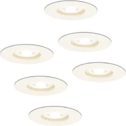 HOFTRONIC - 6x Bari LED Inbouwspots Badkamer Wit - GU10 LED Spots Inbouw - 5W 400lm - 4000K Neutraal Wit Licht - IP65 Waterdicht - Inbouw Spots Plafond - Plafondspots Voor Woonkamer, Keuken, Slaapkamer En Buiten