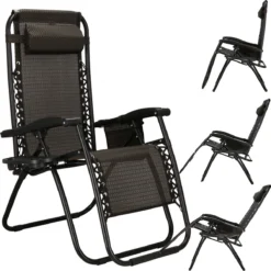 Springos Tuinstoel | Ligstoel | Opvouwbaar | Verstelbaar | Ergonomische Hoofdsteun | Bruin / Zwart -Tuinmeubelseries Winkel 1200x1198 6