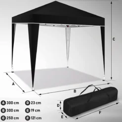 Sens Design Partytent Opvouwbaar - 3 X 3m - Zwart -Tuinmeubelseries Winkel 1200x1199 13