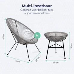 LifeGoods Acapulco Bistroset - 3-Delig - Tuinset Met Bijzettafel - Grijs 6 LifeGoods Acapulco Bistroset - 3-Delig - Tuinset Met Bijzettafel - Grijs -Tuinmeubelseries Winkel 1200x1200 1001