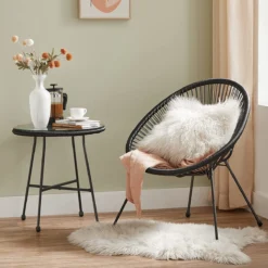 Songmics Balkonmeubilair, Tuinmeubelset, Set Van 3, Zitgroep, Terrasmeubilair, Glazen Tafelblad, 2 Stoelen, Voor Binnen En Buiten, Voor Patio, Tuin, Balkon, Buiten, Zwart GGF013B02 -Tuinmeubelseries Winkel 1200x1200 1026