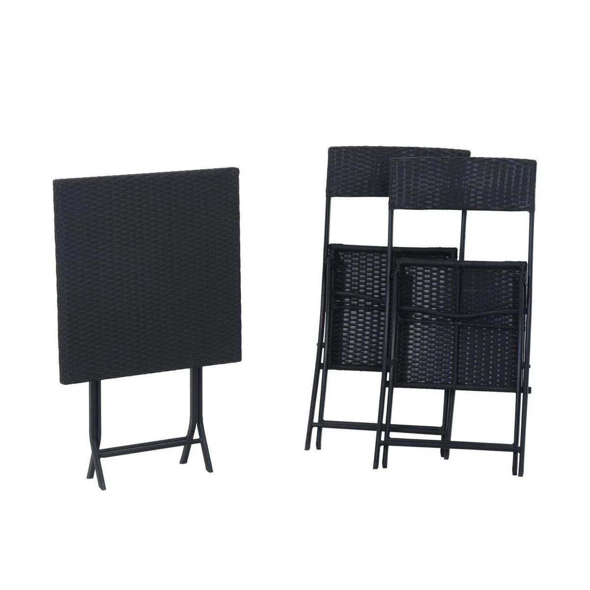 3-delige Bistroset poly rattan - inklapbaar - Balkon tuinmeubelset - Zwart Merkloos 3-delige Bistroset Poly Rattan - Inklapbaar - Balkon Tuinmeubelset - Zwart -Tuinmeubelseries Winkel 1200x1200 1039