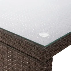 Teamson Home 3-Delig Hoek Loungeset - Tuinmeubelen - Tuinbank - Omvat Tafel En Kussens - Rotan - Bruin/Wit -Tuinmeubelseries Winkel 1200x1200 1057