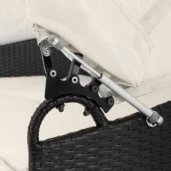 Casaria Polyrattan Zonne-Eiland Ø185cm – Incl. Kussens - Zwart Crème -Tuinmeubelseries Winkel 1200x1200 1109