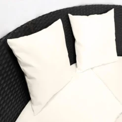 Casaria Polyrattan Zonne-Eiland Ø185cm – Incl. Kussens - Zwart Crème -Tuinmeubelseries Winkel 1200x1200 1110