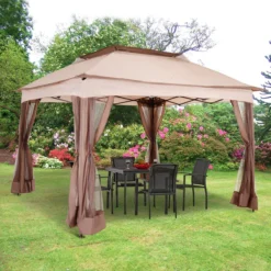 Outsunny Paviljoen Met Zijwanden Partytent Tuintent Popup 3,25 X 3,25 M Khaki 840-166 -Tuinmeubelseries Winkel 1200x1200 116