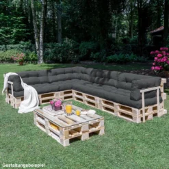 Beautissu Style – Palletkussen Set – 1x Zitkussen 120x80 Cm & 1x Rugkussen 120x40 Cm – Graphiet Grijs -Tuinmeubelseries Winkel 1200x1200 1219