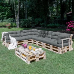 Beautissu Style – Palletkussen Set – 1x Zitkussen 120x80 Cm & 1x Rugkussen 120x40 Cm – Graphiet Grijs -Tuinmeubelseries Winkel 1200x1200 1220