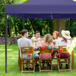 LifeGoods Partytent - 3x3 M - Zijwanden - Easy Up - Opvouwbaar - Waterdicht - Draagtas Met Wieltjes - Donkerblauw -Tuinmeubelseries Winkel 1200x1200 126