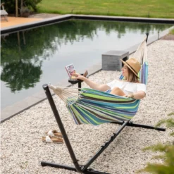 Vita5 Hangmat Met Standaard – 2 Persoons – Incl. Bekerhouder – 205kg Draaggewicht – Groen/Blauw -Tuinmeubelseries Winkel 1200x1200 1274