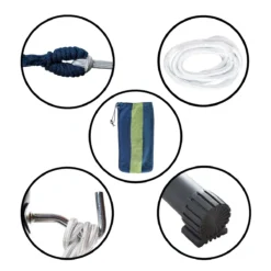 Hangmat Met Standaard En Opbergtas – 2 Persoons – Max. Draaggewicht 200Kg – Hangmatset – Hangmatten – Hang Mat Voor Binnen En Buiten – Hangmatstandaard – Hammock – Blauw / Groen -Tuinmeubelseries Winkel 1200x1200 1297