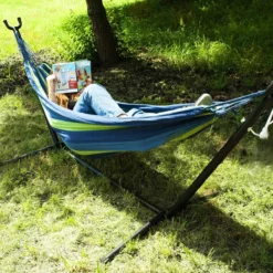 Hangmat Met Standaard En Opbergtas – 2 Persoons – Max. Draaggewicht 200Kg – Hangmatset – Hangmatten – Hang Mat Voor Binnen En Buiten – Hangmatstandaard – Hammock – Blauw / Groen -Tuinmeubelseries Winkel 1200x1200 1298