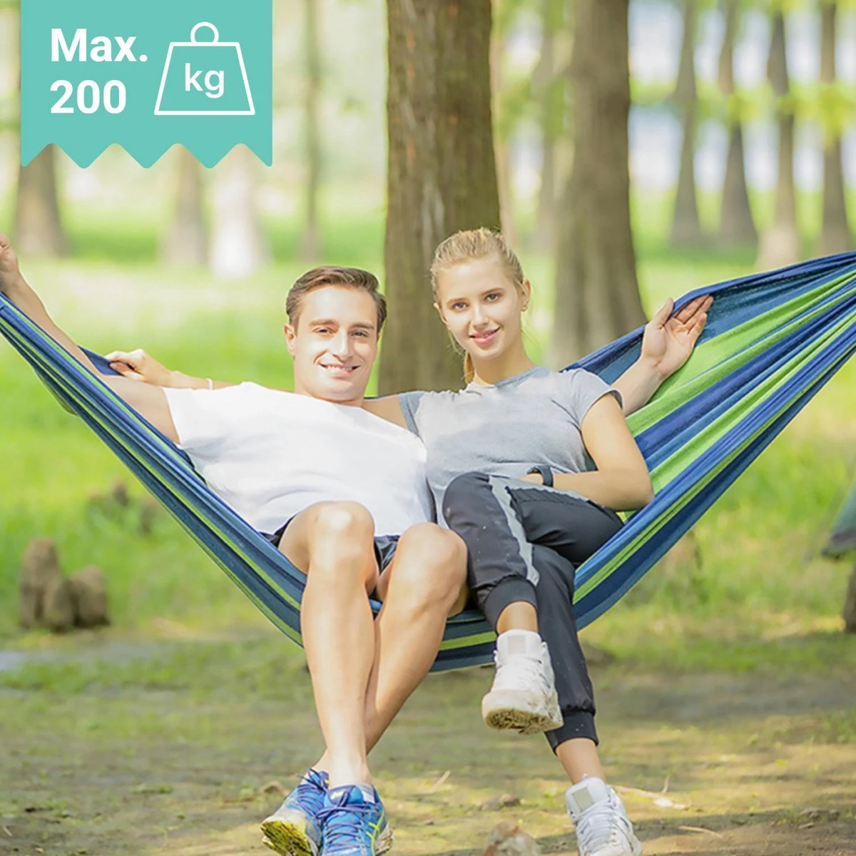 Dubbele Hangmat Blauw - 1 of 2 Persoons - Lig Oppervlak 190x150cm - Lengte 260cm Dubbele Hangmat Blauw - 1 Of 2 Persoons - Lig Oppervlak 190x150cm - Lengte 260cm -Tuinmeubelseries Winkel 1200x1200 1311