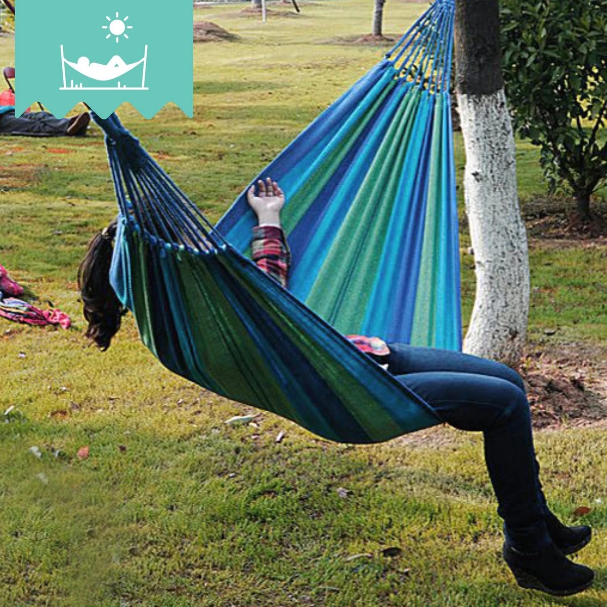 Dubbele Hangmat Blauw - 1 of 2 Persoons - Lig Oppervlak 190x150cm - Lengte 260cm Dubbele Hangmat Blauw - 1 Of 2 Persoons - Lig Oppervlak 190x150cm - Lengte 260cm -Tuinmeubelseries Winkel 1200x1200 1313