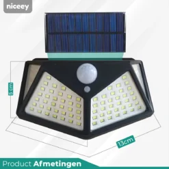 Niceey Solar Buitenlamp Met Bewegingssensor - 100 LED's - Wit Licht - Zonne-Energie - Wandlampen - Buiten Lamp - IP65 Waterdicht - 2 Stuks -Tuinmeubelseries Winkel 1200x1200 1334
