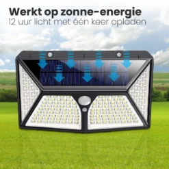 Auronic Buitenlamp - Zonne-energie - Bewegingssensor - 180 LED's - Wandlamp - IP65 - Zwart -Tuinmeubelseries Winkel 1200x1200 1398