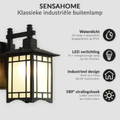 SensaHome Oriental - Klassieke Industriële Tuinlamp Buitenlamp | Luxe Wandlamp Met Japans Aziatische Stijl - Zwart 2 SensaHome Oriental - Klassieke Industriële Tuinlamp Buitenlamp | Luxe Wandlamp Met Japans Aziatische Stijl - Zwart -Tuinmeubelseries Winkel 1200x1200 1405
