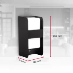 B.K.Licht - Buiten Wandlamp - Met Bewegingssensor - Middenbalk - Voor Buiten - Netstroom - Metalen - Rechthoekige - Zwarte Wandlampen - Met 1 Lichtpunt - IP44 - Buitenverlichting - Buitenlamp - E27 Fitting - 25.5x12x10 Cm - Excl. Lichtbron -Tuinmeubelseries Winkel 1200x1200 1472
