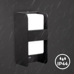 B.K.Licht - Buiten Wandlamp - Met Bewegingssensor - Middenbalk - Voor Buiten - Netstroom - Metalen - Rechthoekige - Zwarte Wandlampen - Met 1 Lichtpunt - IP44 - Buitenverlichting - Buitenlamp - E27 Fitting - 25.5x12x10 Cm - Excl. Lichtbron -Tuinmeubelseries Winkel 1200x1200 1473