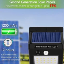 Merkloos 20 LEDs Buitenlamp Draadloze Waterdichte Lamp Bewegingssensor Solar Licht Voor Tuin Tuinverlichting - Wandlamp | Solar Buitenverlichting Wit Licht Ewegingssensor - Zonne-energie – Tuinverlichting Voor Hek En Wand -Tuinmeubelseries Winkel 1200x1200 1477