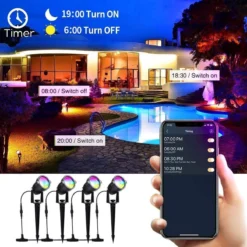 Merkloos Buitenverlichting - Bluetooth Led Tuinspot - LED Tuinspots - Tuinlampen - Te Besturen Met Mobiele App - RGB Multicolour - Waterdicht IP66 - 4 Stuks -Tuinmeubelseries Winkel 1200x1200 1498