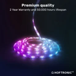 HOFTRONIC - Smart LED Strip 5m - RGB Flow Colors - WiFi + Bluetooth - 16,5 Miljoen Kleuren Met 120 LEDs - Music Sync - Met Afstandsbediening - Zelfklevend - Voor Google Home, Amazon Alexa En Siri 5 HOFTRONIC - Smart LED Strip 5m - RGB Flow Colors - WiFi + Bluetooth - 16,5 Miljoen Kleuren Met 120 LEDs - Music Sync - Met Afstandsbediening - Zelfklevend - Voor Google Home, Amazon Alexa En Siri -Tuinmeubelseries Winkel 1200x1200 1511
