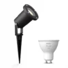 Philips Puled Grondspot LED Voor Buiten - Incl. Philips Hue White GU10 - Prikspot - Tuinverlichting - Buitenlamp - Zwart