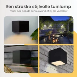 Goliving Solar Kubus Wandlamp Buiten - Solar Tuinverlichting - Zonne Energie Buitenverlichting - Buitenlamp - Zwart -Tuinmeubelseries Winkel 1200x1200 1666