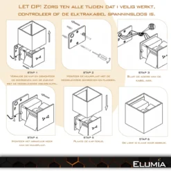 Elumia® Wandlamp Met Bewegingssensor Voor Binnen En Buiten - Zwart - 10x10x10cm - Warm Wit(2700K) - 12W - Industrieel - Waterdicht - LED -Tuinmeubelseries Winkel 1200x1200 1681