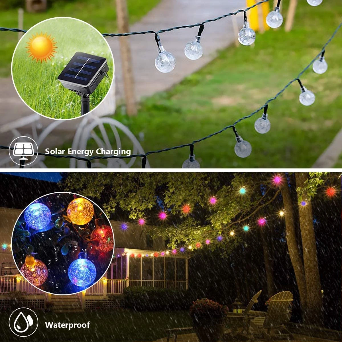 Homèlle Solar lichtsnoer - 50 LED - 5 + 2 meter - Multi-color - ø2cm - Tuinverlichting op zonne-energie - Kerstverlichting - Buitenverlichting - Lichtslinger - Lampjes slinger - Cristal Homèlle Solar Lichtsnoer - 50 LED - 5 + 2 Meter - Multi-color - ø2cm - Tuinverlichting Op Zonne-energie - Kerstverlichting - Buitenverlichting - Lichtslinger - Lampjes Slinger - Cristal -Tuinmeubelseries Winkel 1200x1200 1709