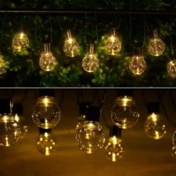 Aigostar 10VRG Solar Lichtsnoer - Lichtslinger Op Zonne-energie - Lampjes Slinger - 20 Transparante LED - 3000K - 5.8 Meter -Tuinmeubelseries Winkel 1200x1200 1720