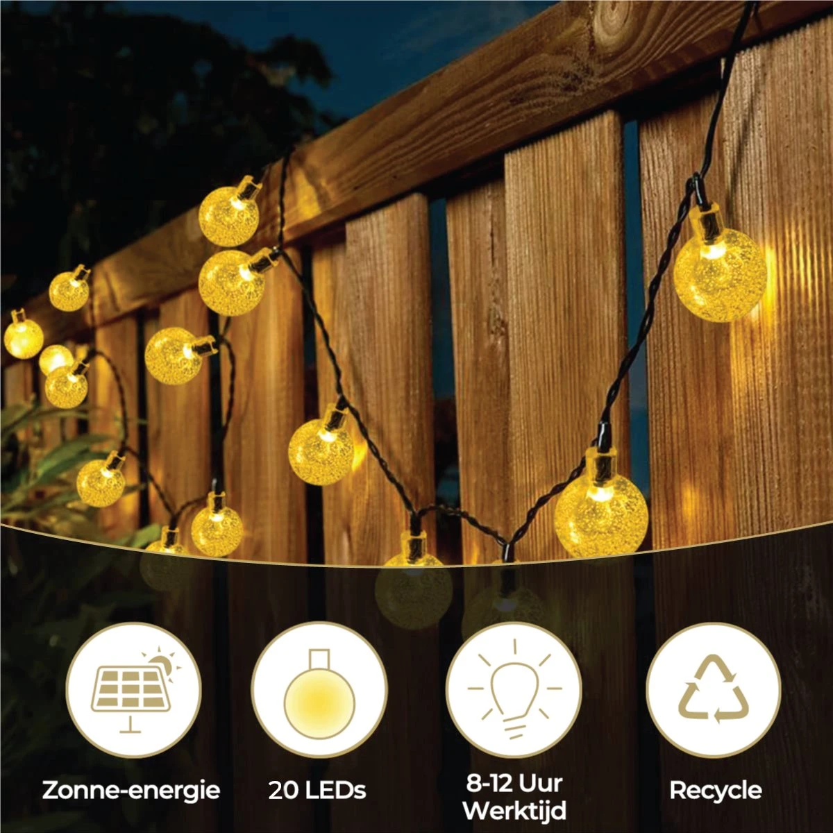 Homèlle Solar lichtsnoer - 20 LED - 3 + 2 meter - Warm-wit - ø2cm - Tuinverlichting op zonne-energie - Kerstverlichting - Buitenverlichting - Lichtslinger - Lampjes slinger - Cristal Homèlle Solar Lichtsnoer - 20 LED - 3 + 2 Meter - Warm-wit - ø2cm - Tuinverlichting Op Zonne-energie - Kerstverlichting - Buitenverlichting - Lichtslinger - Lampjes Slinger - Cristal -Tuinmeubelseries Winkel 1200x1200 1724