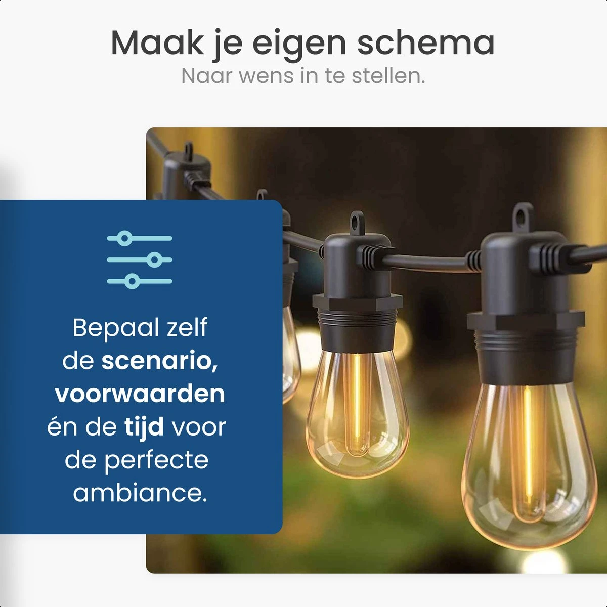 Gologi lichtsnoer buiten en binnen - Lichtslinger 10M - Tuinverlichting LED - Warme sfeerverlichting 2700K - Smart verlichting - Koppelbaar tot 25M Gologi Lichtsnoer Buiten En Binnen - Lichtslinger 10M - Tuinverlichting LED - Warme Sfeerverlichting 2700K - Smart Verlichting - Koppelbaar Tot 25M -Tuinmeubelseries Winkel 1200x1200 1725