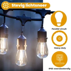 Homèlle Lichtsnoer - 15 LED - 15 Meter - Warm-wit - Tuinverlichting - Kerstverlichting - Buitenverlichting - Lichtslinger - Lampjes Slinger - Transparant -Tuinmeubelseries Winkel 1200x1200 1736