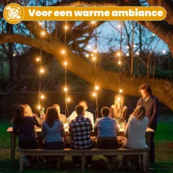 Homèlle Lichtsnoer - 15 LED - 15 Meter - Warm-wit - Tuinverlichting - Kerstverlichting - Buitenverlichting - Lichtslinger - Lampjes Slinger - Transparant -Tuinmeubelseries Winkel 1200x1200 1737