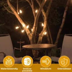 Homèlle Lichtsnoer - 15 LED - 15 Meter - Warm-wit - Tuinverlichting - Kerstverlichting - Buitenverlichting - Lichtslinger - Lampjes Slinger - Transparant -Tuinmeubelseries Winkel 1200x1200 1738