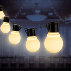 Homèlle Solar Lichtsnoer - 20 LED - 5 Meter - Warm-wit - ø5cm - Tuinverlichting Op Zonne-energie - Kerstverlichting - Buitenverlichting - Lichtslinger - Lampjes Slinger - Melkig -Tuinmeubelseries Winkel 1200x1200 1743