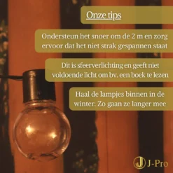 J-Pro Frigus 20 Lichtsnoer Buiten Op Netstroom - Tuinverlichting LED - Buiten Lichtslinger - 20 LEDs Tuinverlichting Met Stekker - 3+2m - ø5cm -Tuinmeubelseries Winkel 1200x1200 1761