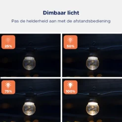 Novalits - Lichtsnoer Buiten & Binnen – Lichtslinger 16 Meter Met 25 LED's – Tuinverlichting Led - Sfeerverlichting - Prikkabel - Lampjes Slinger - Feestverlichting - Met Afstandsbediening & Dimfunctie - 4 Extra Leds -Tuinmeubelseries Winkel 1200x1200 1801