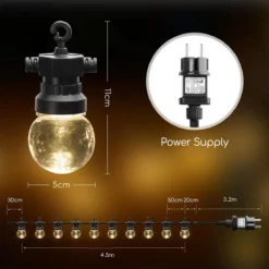 Aigostar 10VRW Lichtsnoer - Lichtslinger - 10 Transparante LED Lampjes - 4000K - 8M -Tuinmeubelseries Winkel 1200x1200 1815