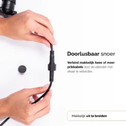 QHouse® Basic Black Lichtsnoer – Lichtslinger - Tuinverlichting - Tuinverlichting LED Buiten - Prikkabel – 10 Meter - E-27 Fitting - Zwart -Tuinmeubelseries Winkel 1200x1200 1860