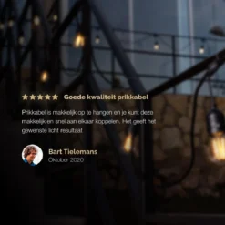 QHouse® Basic Black Lichtsnoer – Lichtslinger - Tuinverlichting - Tuinverlichting LED Buiten - Prikkabel – 10 Meter - E-27 Fitting - Zwart -Tuinmeubelseries Winkel 1200x1200 1864