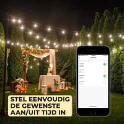 Nince Smart Tuinverlichting 15 Meter - Bedien Met Smartphone - Sfeerverlichting Voor In De Tuin - Lichtsnoer - Tuinverlichting Met Snoer - E27 -Tuinmeubelseries Winkel 1200x1200 1870