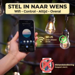 Nince Smart Tuinverlichting 15 Meter - Bedien Met Smartphone - Sfeerverlichting Voor In De Tuin - Lichtsnoer - Tuinverlichting Met Snoer - E27 -Tuinmeubelseries Winkel 1200x1200 1871