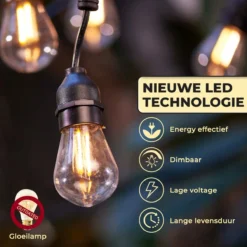 Nince Smart Tuinverlichting 15 Meter - Bedien Met Smartphone - Sfeerverlichting Voor In De Tuin - Lichtsnoer - Tuinverlichting Met Snoer - E27 -Tuinmeubelseries Winkel 1200x1200 1874