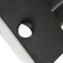 QAZQA Rotterdam - Moderne Wandlamp Met Bewegingsmelder | Bewegingssensor | Sensor Voor Buiten - 1 Lichts - D 110 Mm - Zwart - Buitenverlichting -Tuinmeubelseries Winkel 1200x1200 1904