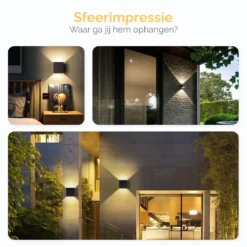 Goliving Lamp – Wandlamp Zwart Binnen En Buiten – Kubuslamp Industrieel – Buitenlamp - Waterdichte LED-verlichting - Energiezuinig En Roestvrij -Tuinmeubelseries Winkel 1200x1200 1921